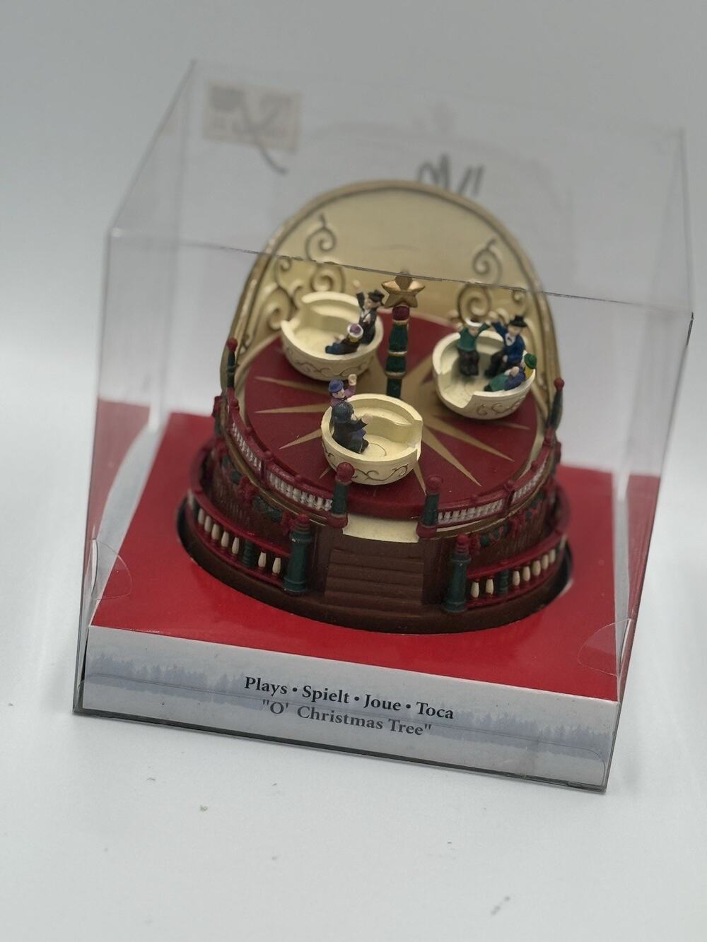 Mr. Christmas Animated Musical Wind Up Spinning Cup Music Box Joy to the World